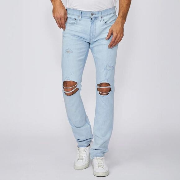 PAIGE Men's Lennox Slim in Bobby Destructed Light Blue Size 32 - Picture 1 of 8